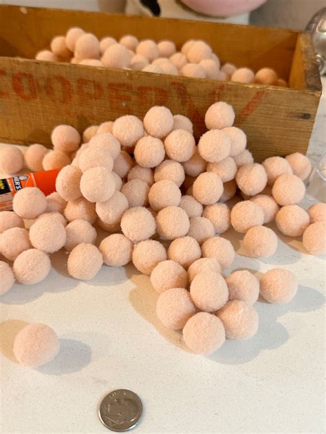 20MM Peach Craft Pom Pom Tactile Stimulation DIY Crafts Sensory Play Montessori Materials Peach ...