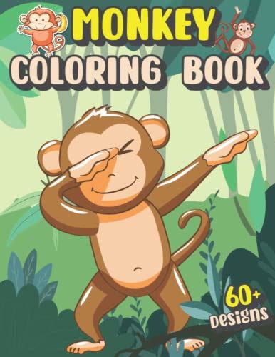 monkey coloring book  kids  unique cute monkey chimps  apes