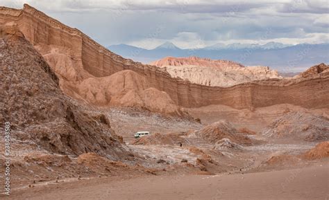 valle de la luna atacama desert panorama  chile  sandy  salt