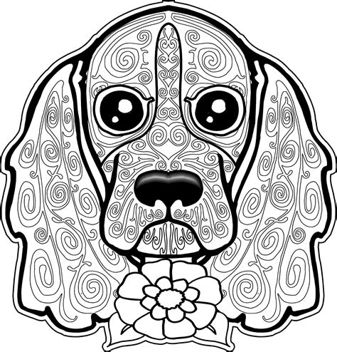 Dog Coloring Pages For Adults at GetColorings.com | Free printable ...