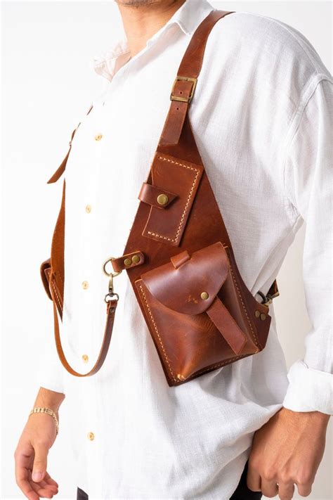 Mahogany Leather Shoulder Holster Bag, Leather Pocket Holster Bag ...