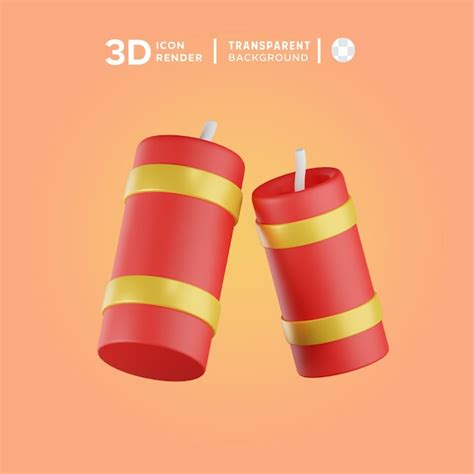Premium PSD | Firecracker 3d illustration rendering