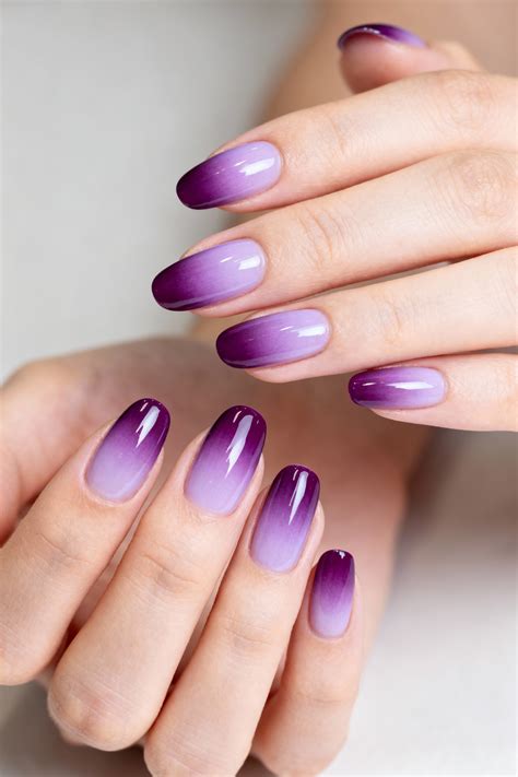 purple gel nail designs trend  style
