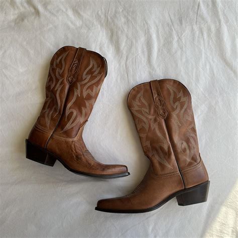 brown cowboy boots  perfect pair  brown cowboy depop