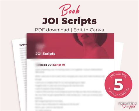 Onlyfans Boob JOI Script, 5 Scripts, Adult Industry Scripts, J*ck off