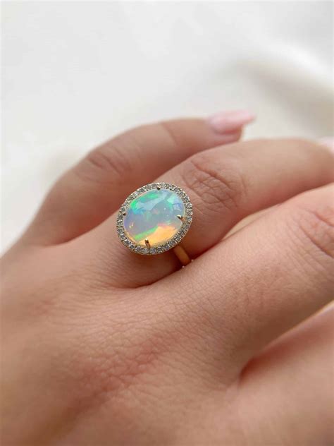 Ethiopian Opal And Diamond Fashion Ring - Simply Majestic | Custom ...