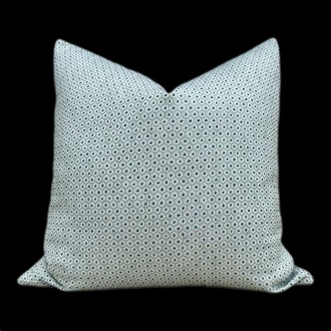 Thiabut Outdoor Woven Pixie Pillow in Mist and Aqua.