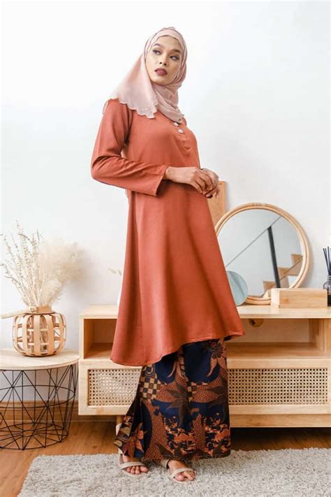 baju kurung cekak musang batik kadija kd habra haute