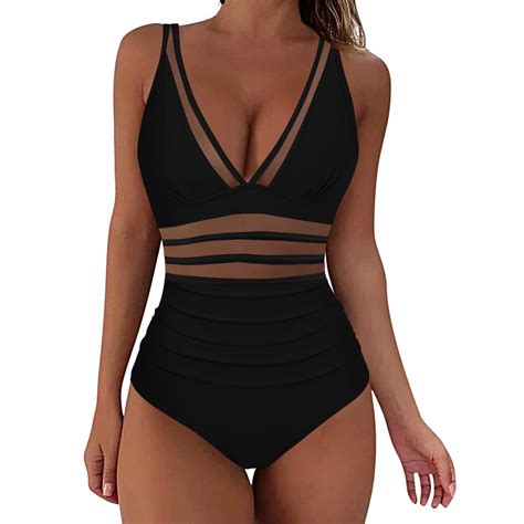 Daznico Women's Mesh One-Piece Swimsuit – Push-Up Padded Bikini