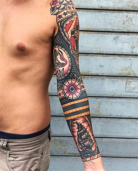 Traditional American Sleeve Tattoo