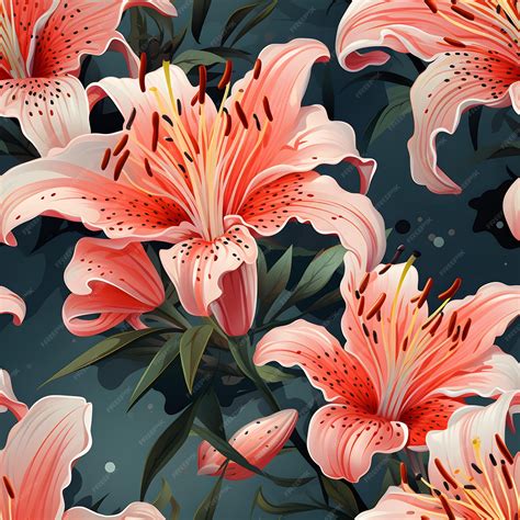 Anime Lily Flower Pattern | Premium AI-generated image
