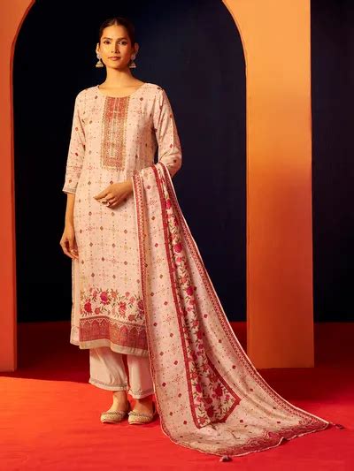 cream bandhej silk festive printed kurti outfit  wks united