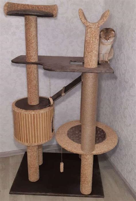 Купить Кошачий комплекс когтеточка для котов с домиком лежанка кошке ...