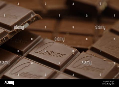 KHARKIV, UKRAINE - JANUARY 27, 2021 Alyonka chocolate square bars ...