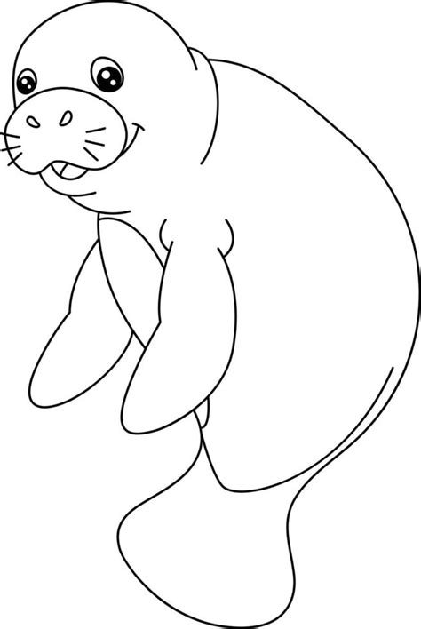 Peixe Boi Para Colorir - página para colorir peixe-boi isolada para crianças 5162929 Vetor no ...