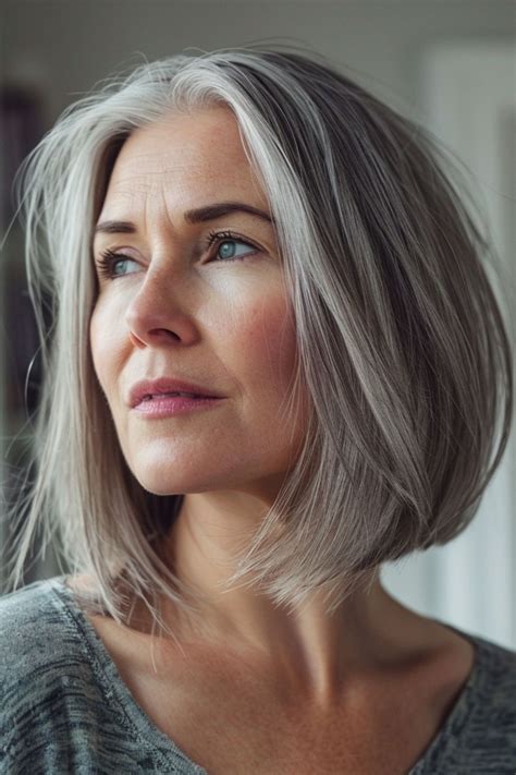 80+ Cute Gray Bob Hairstyles You Need To Try! | Grey bob hairstyles
