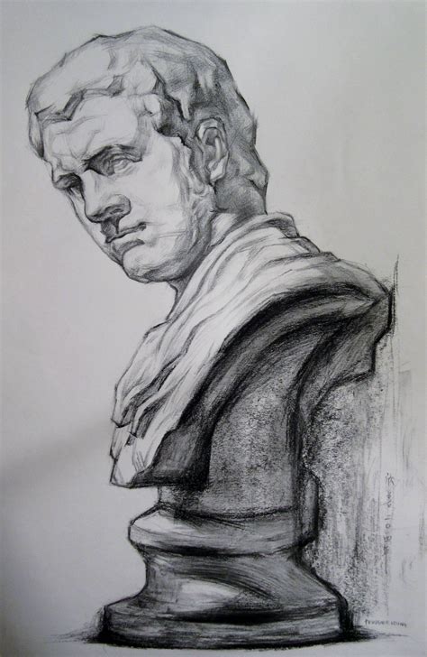 roman bust study caracalla drawing academy drawing academy