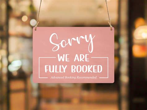 Sorry Fully Booked Sign Shop Window Door - Etsy UK | Shop signs