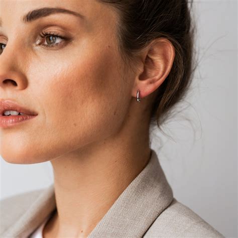 basic mm huggie earrings huggie earrings silver earrings hoop