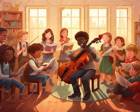 premium ai image   class  full swing  students playing