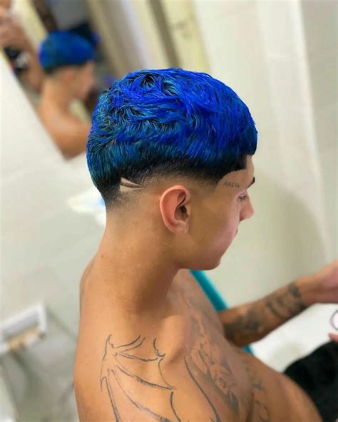Cabelo Pintado De Azul Masculino - Cabelo Azul Masculino