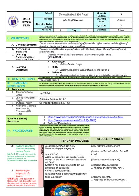 final detailed lesson plan  grade  demo  detailed lesson plan