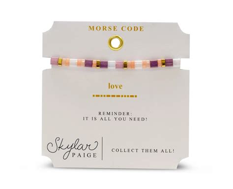 Skylar Paige LOVE Morse Code Tila Beaded Bracelet - Rose All Day