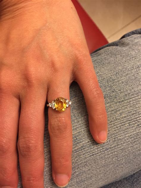 A good alternative for a diamond engagement ring is a yellow sapphire