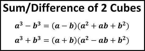 Sum/Difference of 2 Cubes