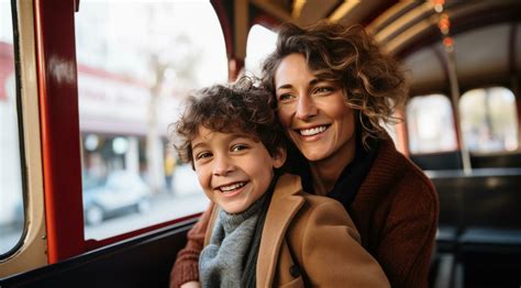 AI generated mom and son smile on ride 35593568 Stock Photo at Vecteezy
