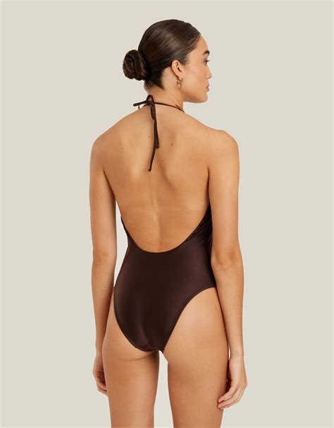 Lenny Niemeyer Collar One Piece Swimsuit Coffee - Brown – Catriona