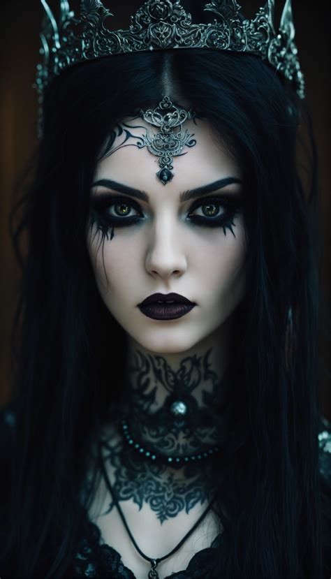Lexica - A scary girl, close up face, pale skin, long crazy black hair