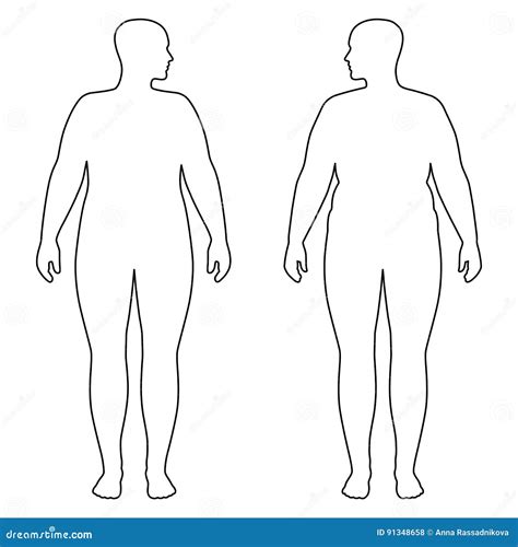 Outlined standing woman stock vector. Illustration of skin - 91348658