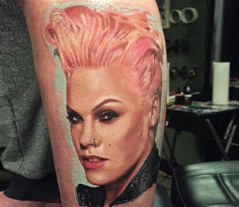 pink singer tattoos
