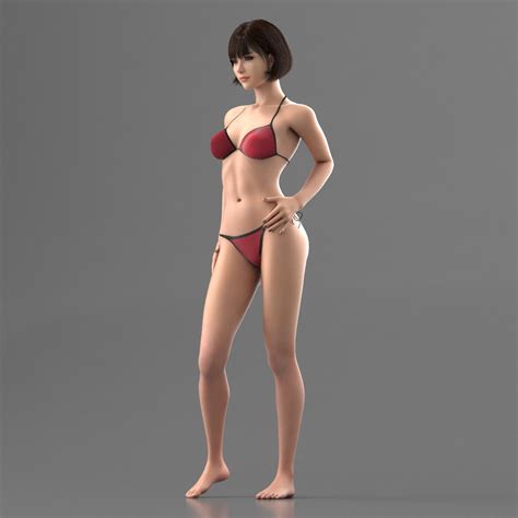 Rigged female naked bikini girl 3D model - TurboSquid 1651561