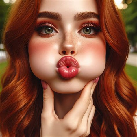 ai redhead woman puffy cheeks  dachgumdog  deviantart