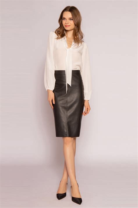 black leather pencil skirt leather pencil skirt outfit leather