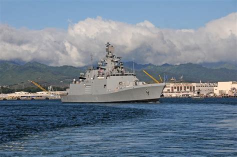 INS Sahyadri, a Shivalik-Class multi-role frigate, at Pearl Harbor ...