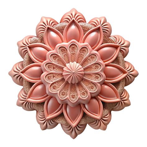 elegant traditional Floral Lace Applique Center Detail Isolated Element