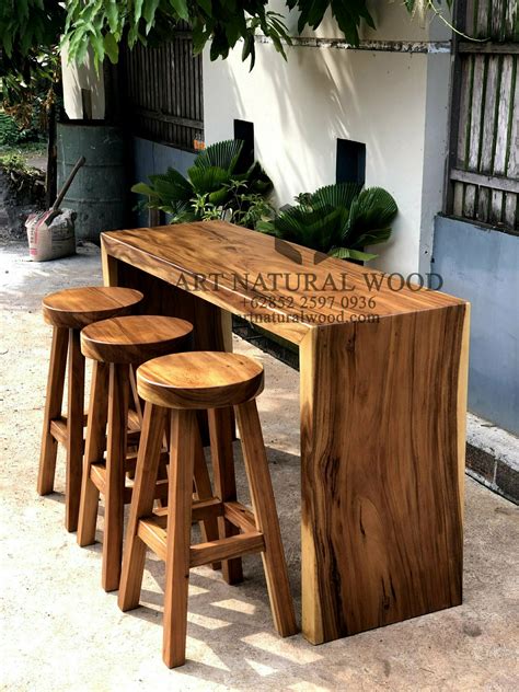 meja solid kayu trembesi meja makan art natural wood