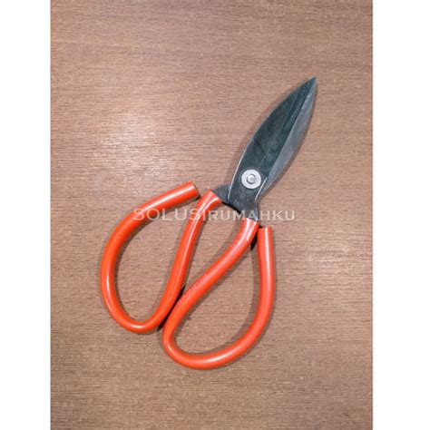 jual gunting besi bungkus plastik merah gunting kulit kain karet full