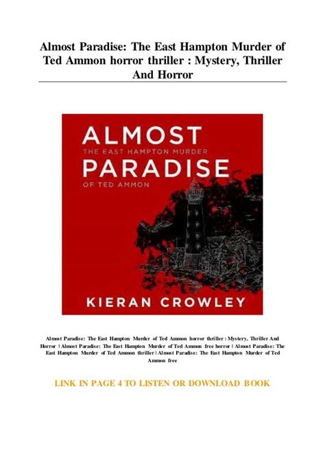 Almost Paradise: The East Hampton Murder of Ted Ammon horror thriller ...