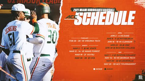 Baseball Announces 2021 ACC Schedule – University of Miami Athletics