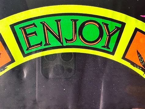 Vintage Marijuana Blacklight Poster of Smoking Nude Woman | Black Fram