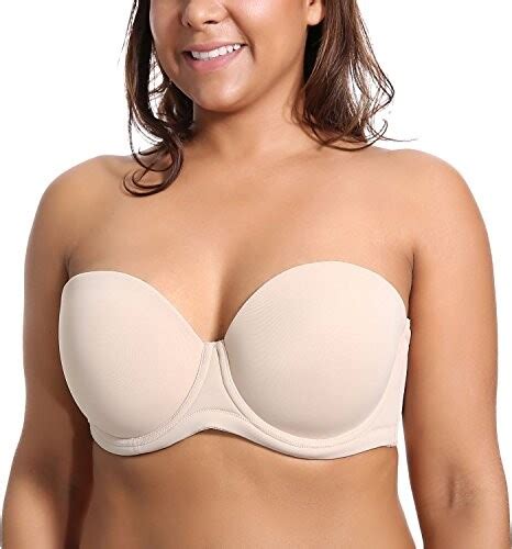 Delimira Women's Strapless Bras Multiway for Bigger Bust Push Up Underwire Smooth Bandeau Bra ...