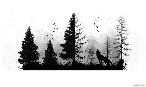 Тату лес: эскизы мужские - женские, интересные рисунки, значения