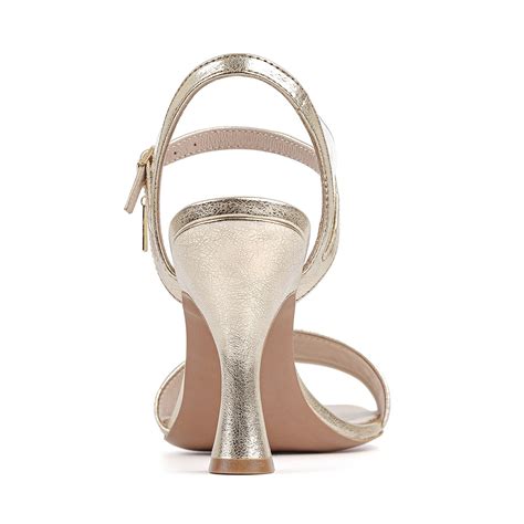 gold sandals   high heel   genuine leather bravomoda