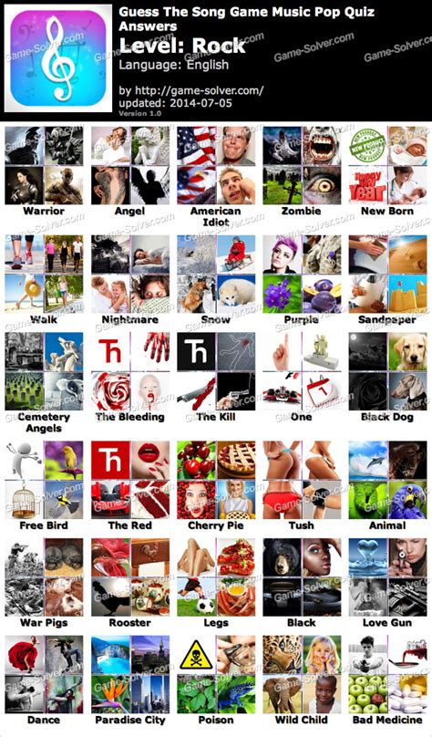 Guess The Song Rock Answers • Game Solver