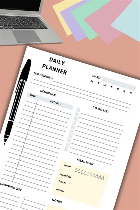 daily planner printable, cute daily planner, daily checklist printable ...