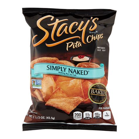 Stacy's Small Bag Individual Plain Pita Chips Simply Naked, 1.5 oz, 24